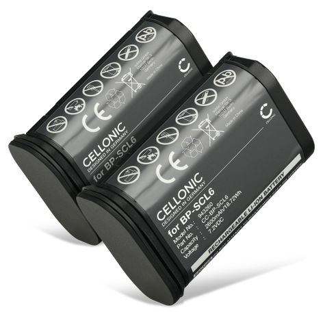 2x Akku für Leica Q2, Q3 BP-SCL6 (2600mAh, 7.2V) von CELLONIC