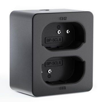 USB-Doppelladegerät (LC-SCL6) für Leica Q2, Q3, BP-SCL6 + 1m + USB Kabel von CELLONIC
