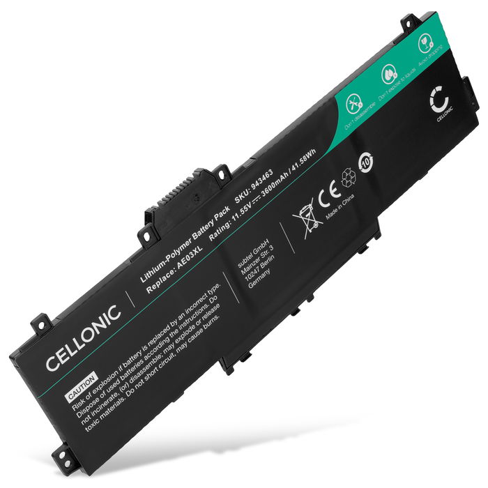 1x Akku für HP 250 G10, Gen 10, 255 Gen 10, 240 G10, 245 G10, 246 G10, 256 G10, 14-EE, 14-EM, AE03XL, HSTNN-OB3E Laptop - 3600mAh 11.55V 