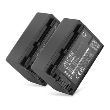 2x Akku für Sony AX33 AX100 CX625 CX250 CX260 CX270 AXP33 PJ620 PJ810 PJ200 NP-FV70A NP-FV50A NP-FV30 NP-FV90 NP-FV100A (1030mAh, 7.4V) von CELLONIC