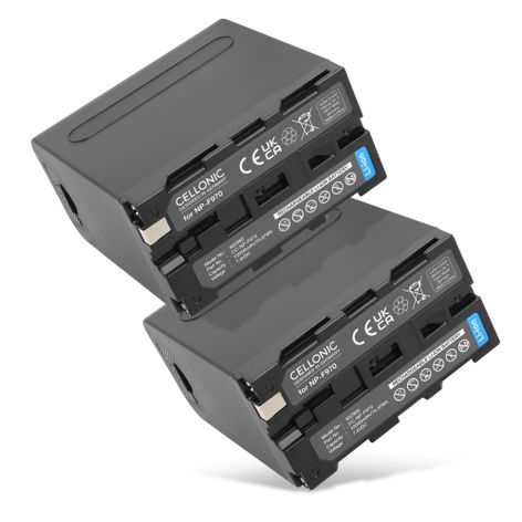 2x Akku für Sony HXR NX 100, NEX FS700R, FS700RH, HVR-Z1, HVR-V1, HVR-NX5 NP-F930 NP-F950 NP-F960 NP-F970 XL-B2 XL-B3 (10050mAh, 7.4V) von CELLONIC