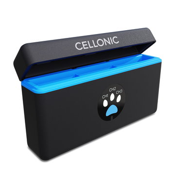 3-Slot Battery Charging Case for GoPro Hero 12, 10, 11, 9 Batteries + 60cm + USB Cable from CELLONIC