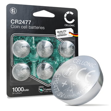 CELLONIC CR2477 Knopfzellen-Batterien (Lithium, 1000mAh, 3V) für Industrieelektronik Medizinische Geräte Smart-Home-Geräte – x6-Pack