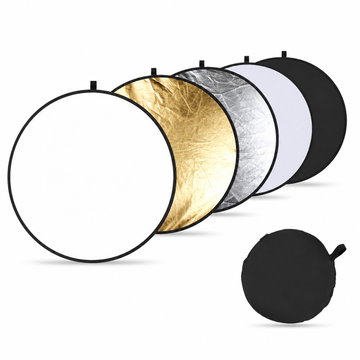 5in1 Falt-Fotostudio-Reflektor 80cm ( Silber, Gold, Weiß, Schwarz, Transluzent ) Faltbares Reflektorbrett from CELLONIC