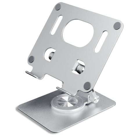 360° Swivel Tablet Stand made of Aluminium for Tablets and Smartphones from 4.7 to 12 Inches, Silver from CELLONIC