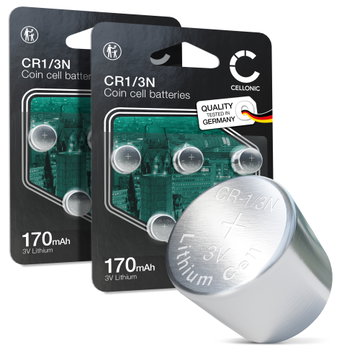 CELLONIC CR1/3N Knopfbatterie (Lithium, 170mAh, 3V) für Hundehalsbänder Kameras Laserpointer – x10-Pack
