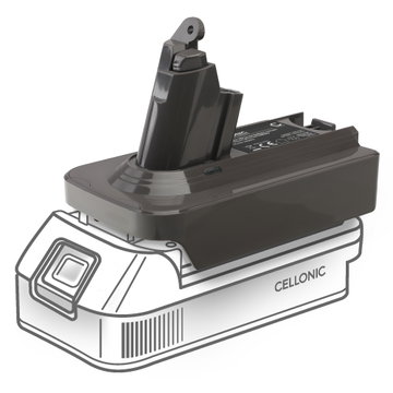 Makita 18V auf Dyson V6 Akku Adapter MT18V6 für Dyson V6 Staubsauger von CELLONIC